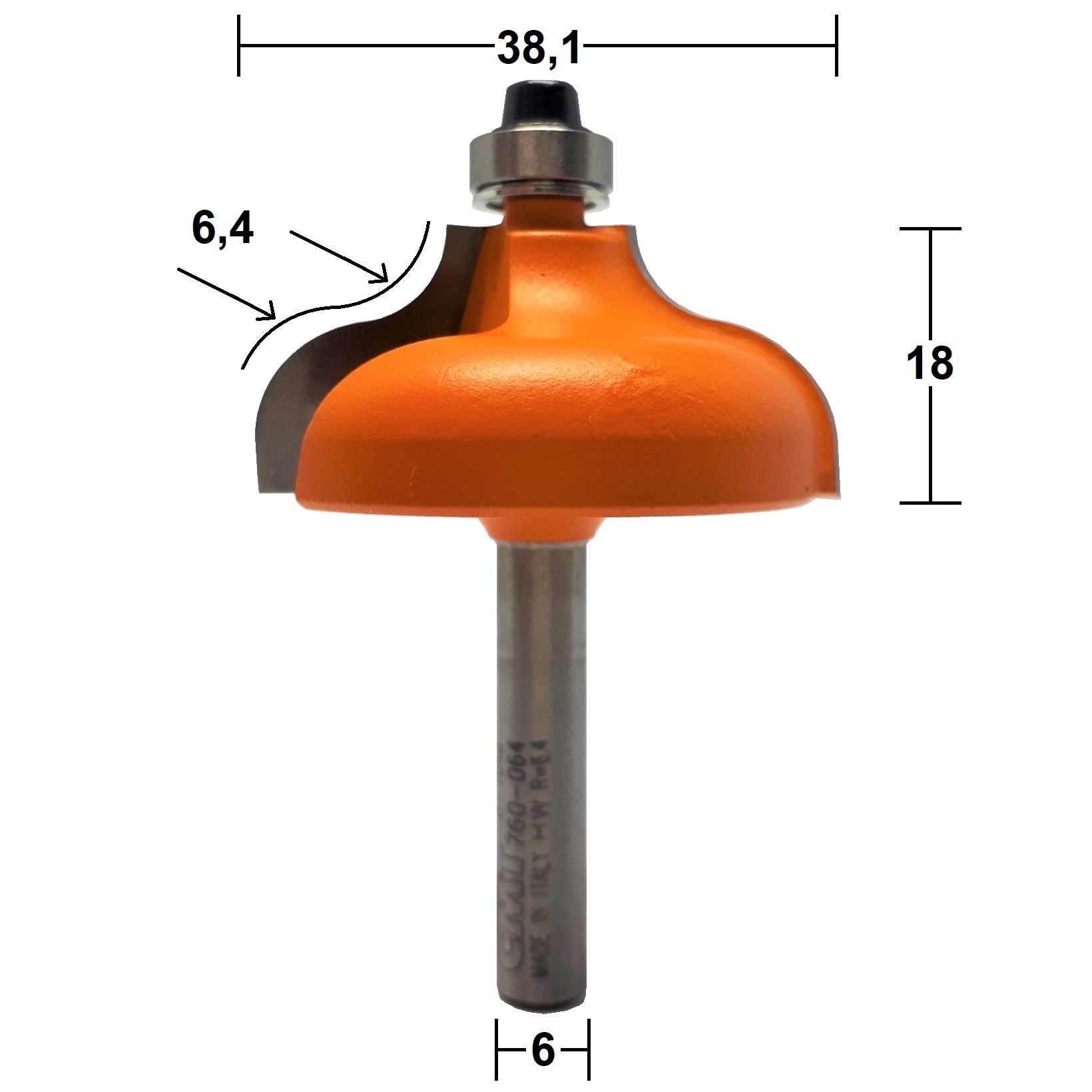 Fresa para Moldura HW Ø38,1x6,4mm - marca CMT - Cód. 760.064.11